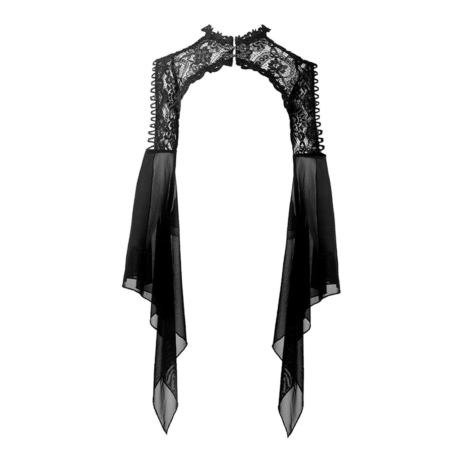 Bolero de Encaje con Mangas Murciélago y Tiras