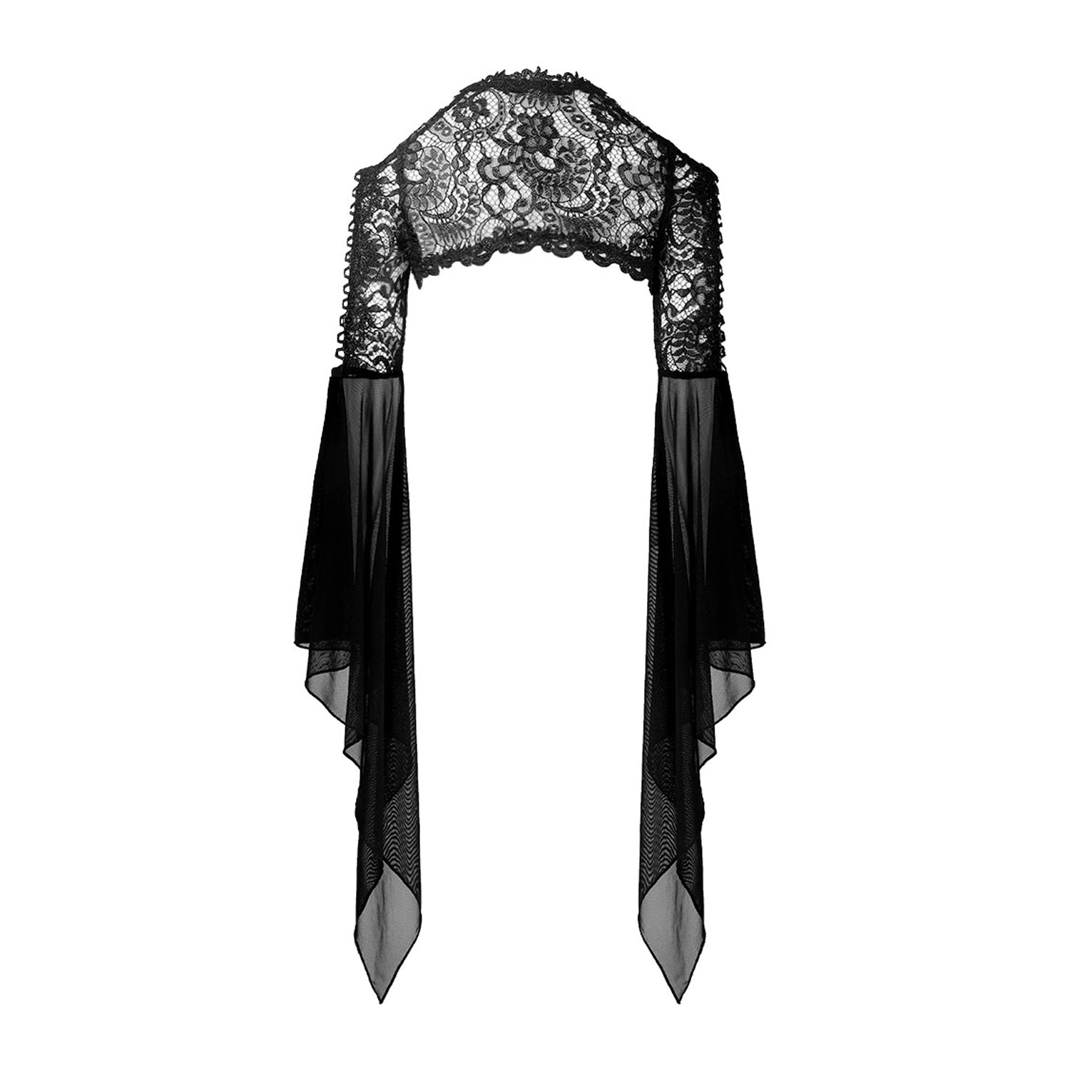 Bolero de Encaje con Mangas Murciélago y Tiras