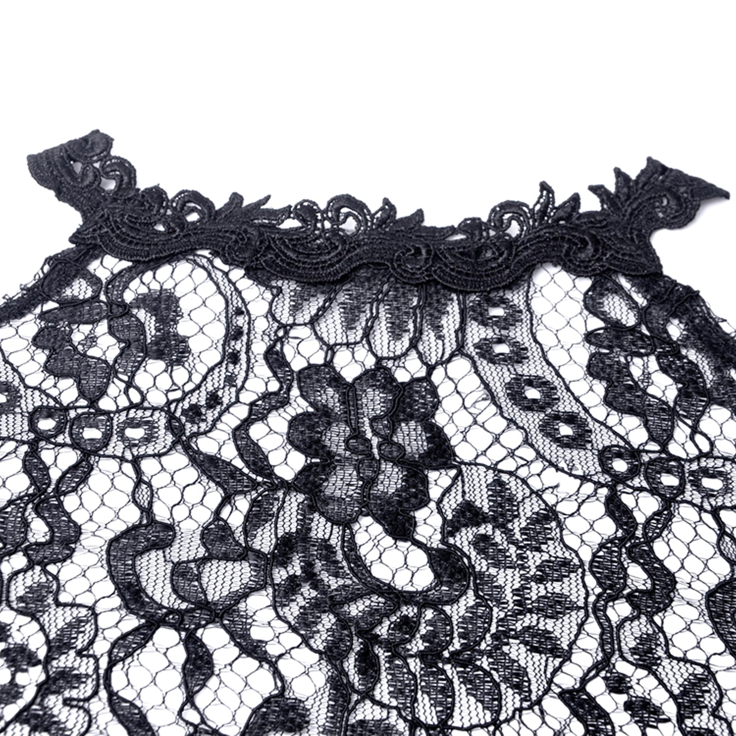 Bolero de Encaje con Mangas Murciélago y Tiras