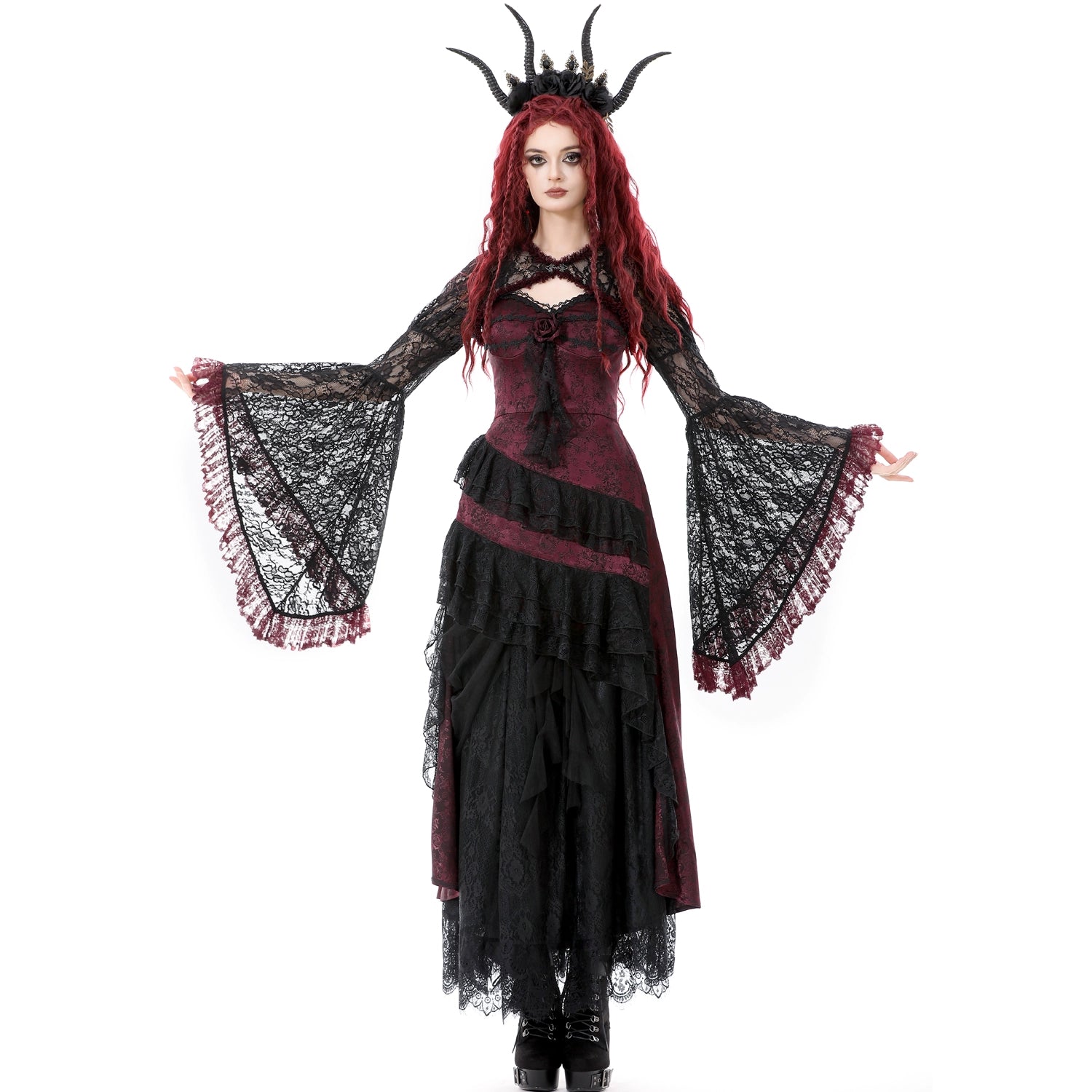 Bolero Renda Preto Manga Comprida Sino | Gótico Dark