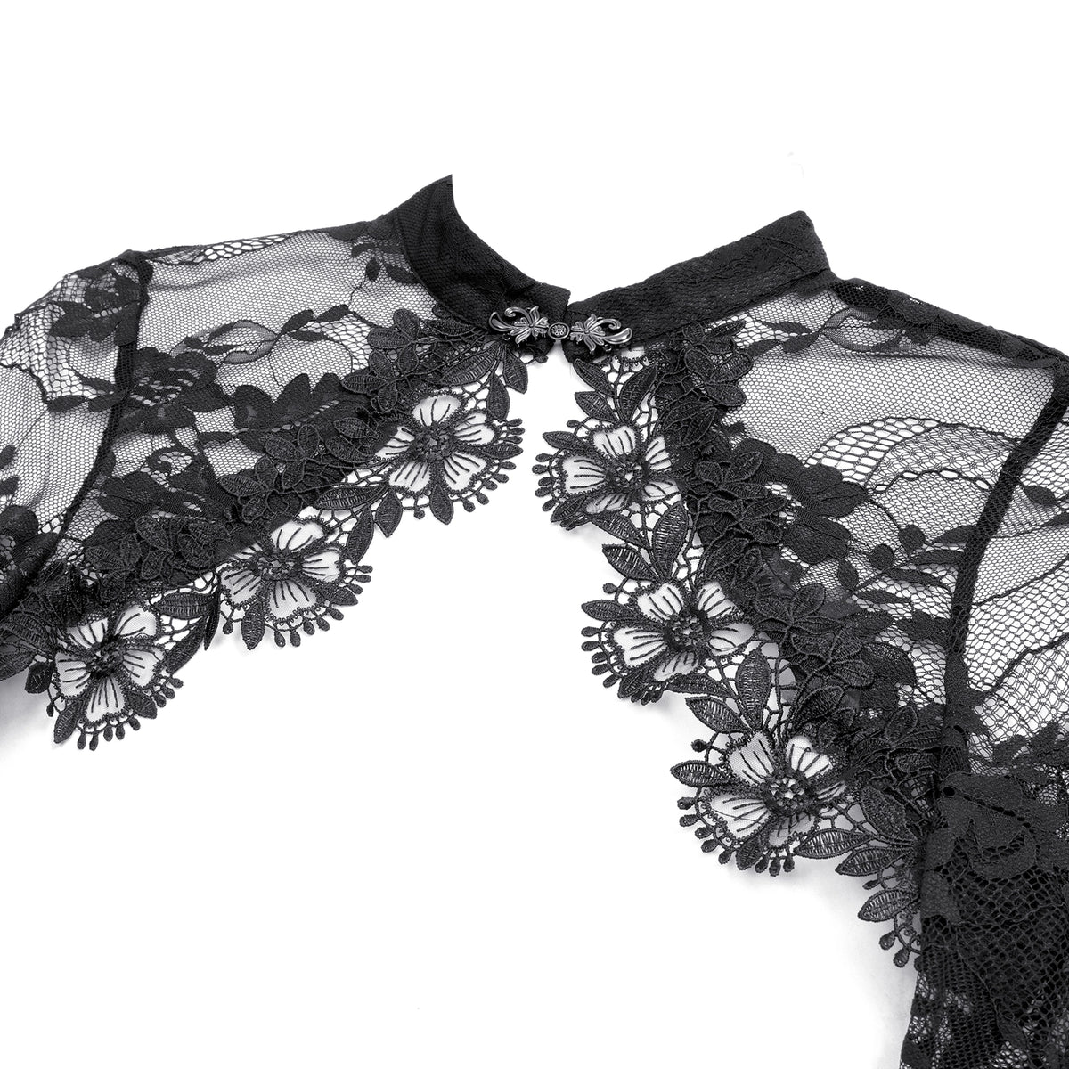 Boléro en Dentelle Noire Victorien-Gothique à Manches Évasées