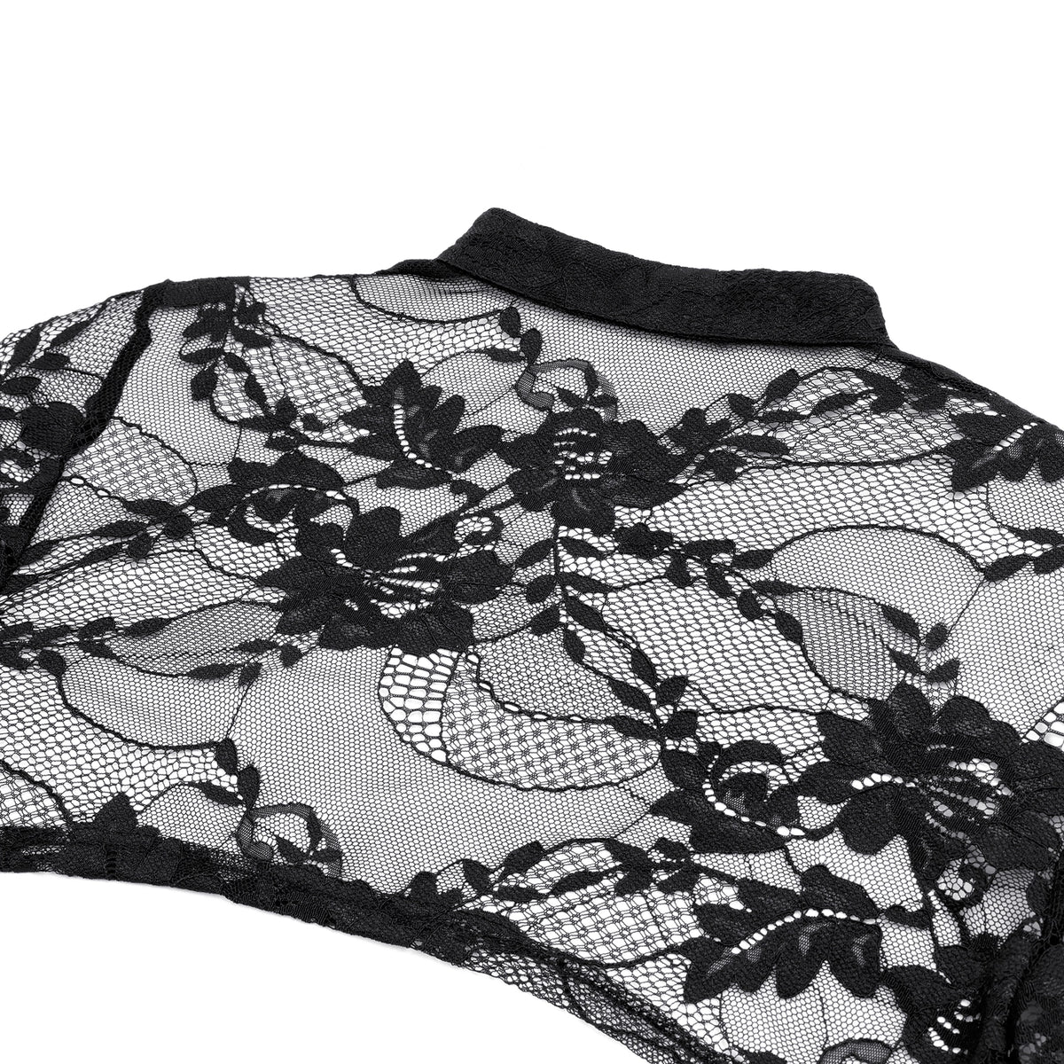 Boléro en Dentelle Noire Victorien-Gothique à Manches Évasées