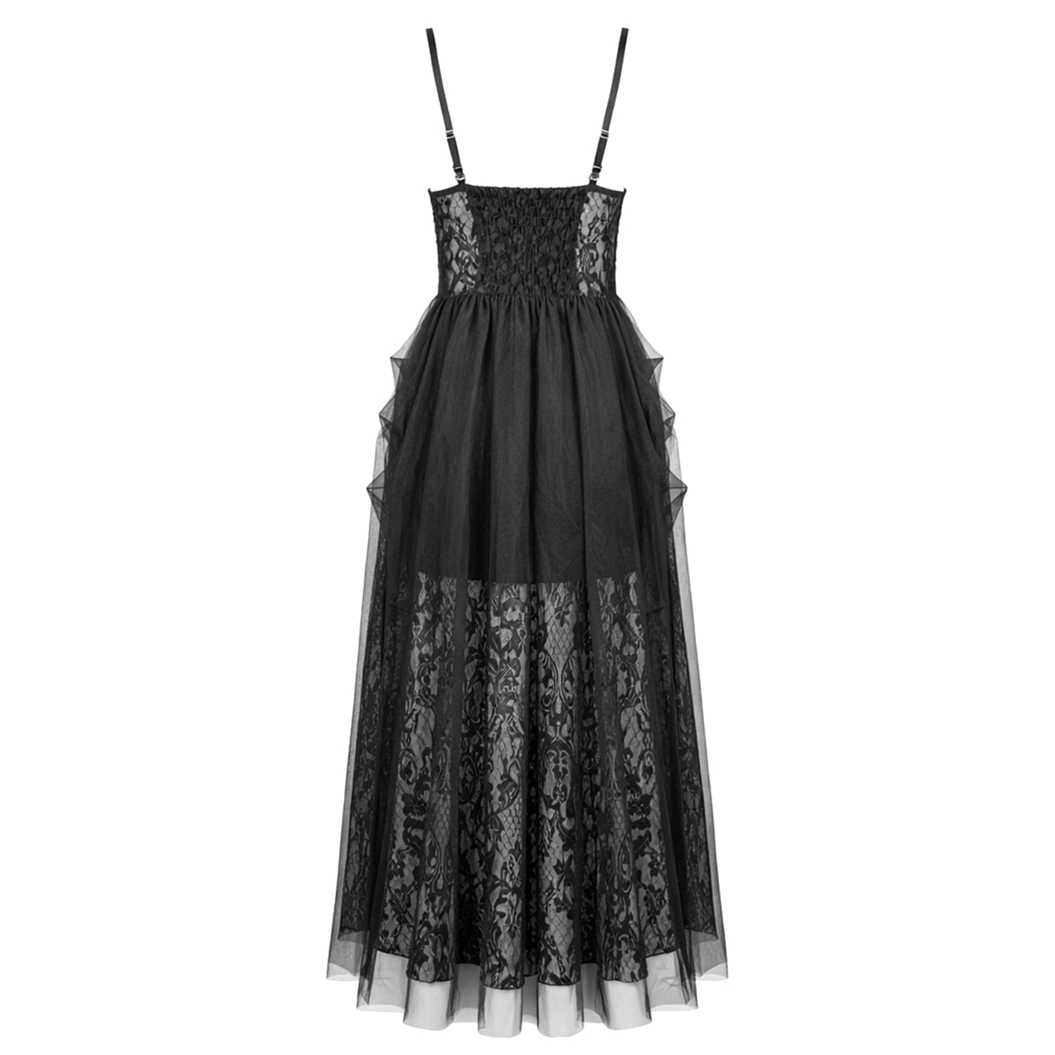 Vestido Gótico Largo de Encaje Barroco y Tul