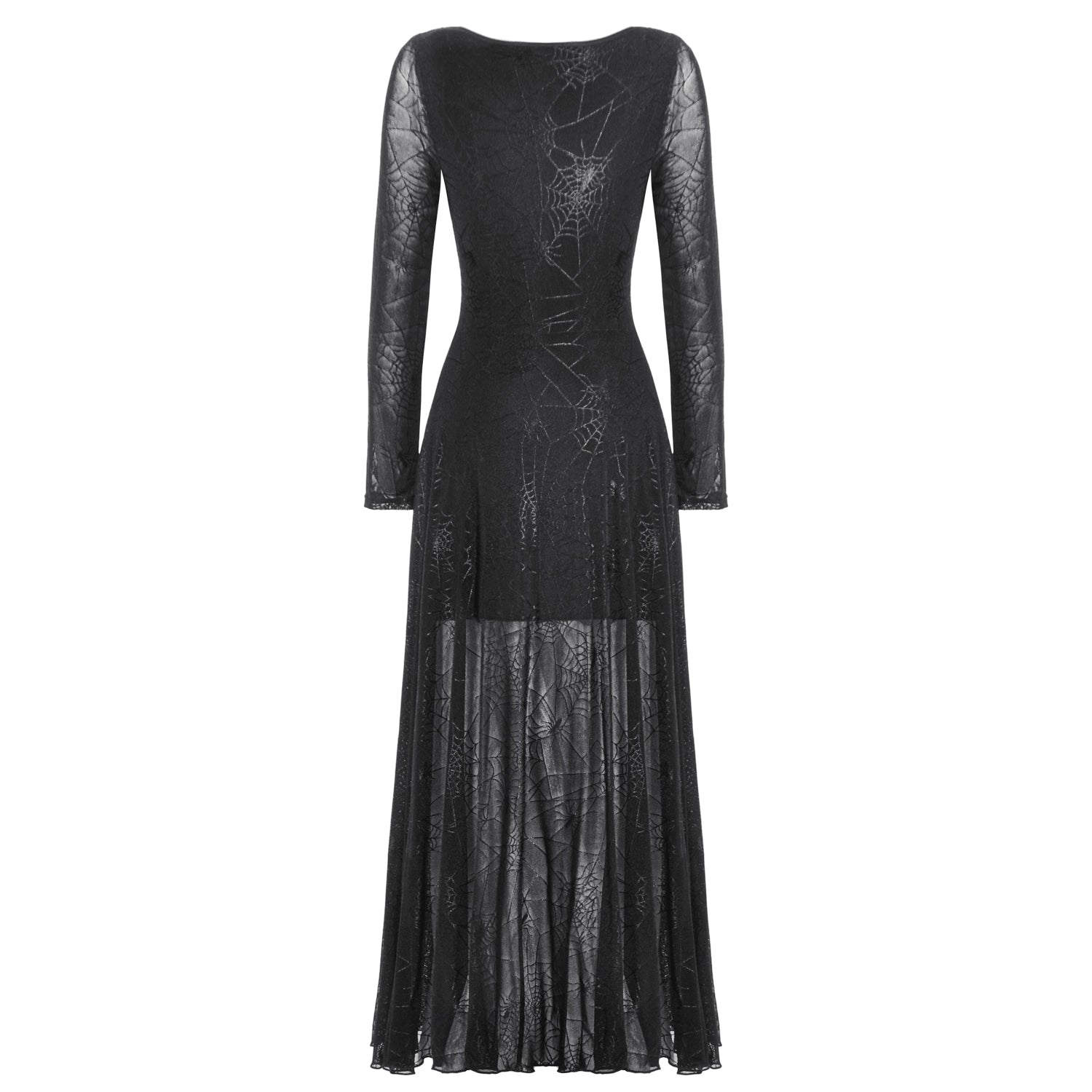 Vestido Gótico Largo Telaraña con Hebillas y Corsé