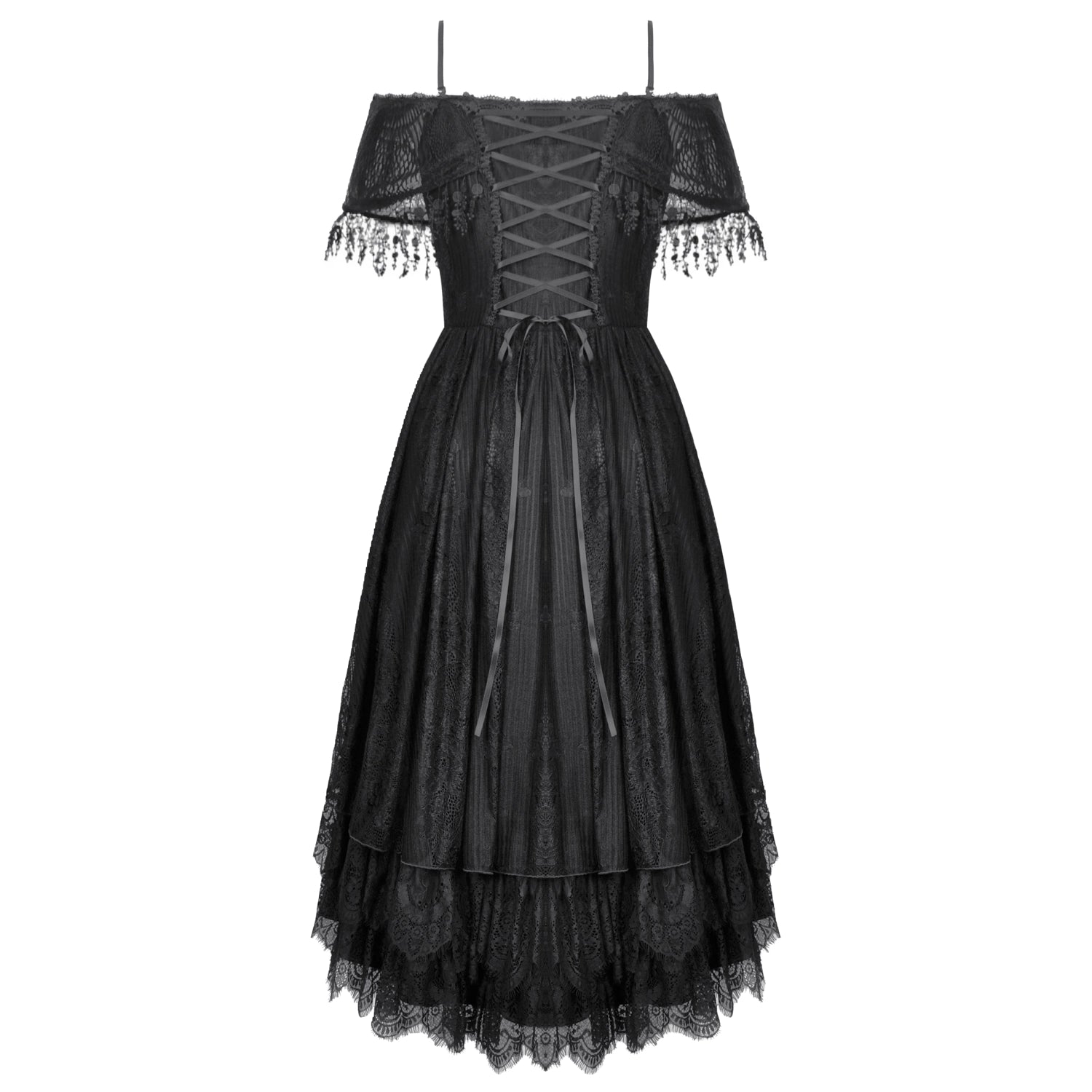 Vestido Gótico Renda | Ombros Caídos