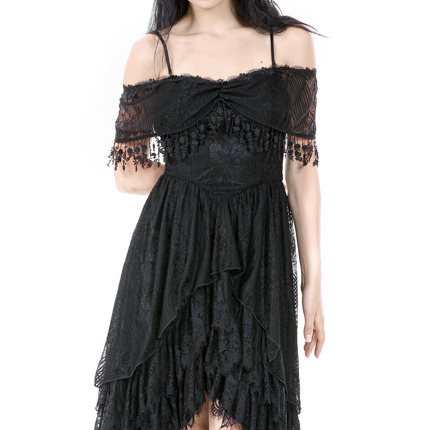 Vestido Gótico Renda | Ombros Caídos