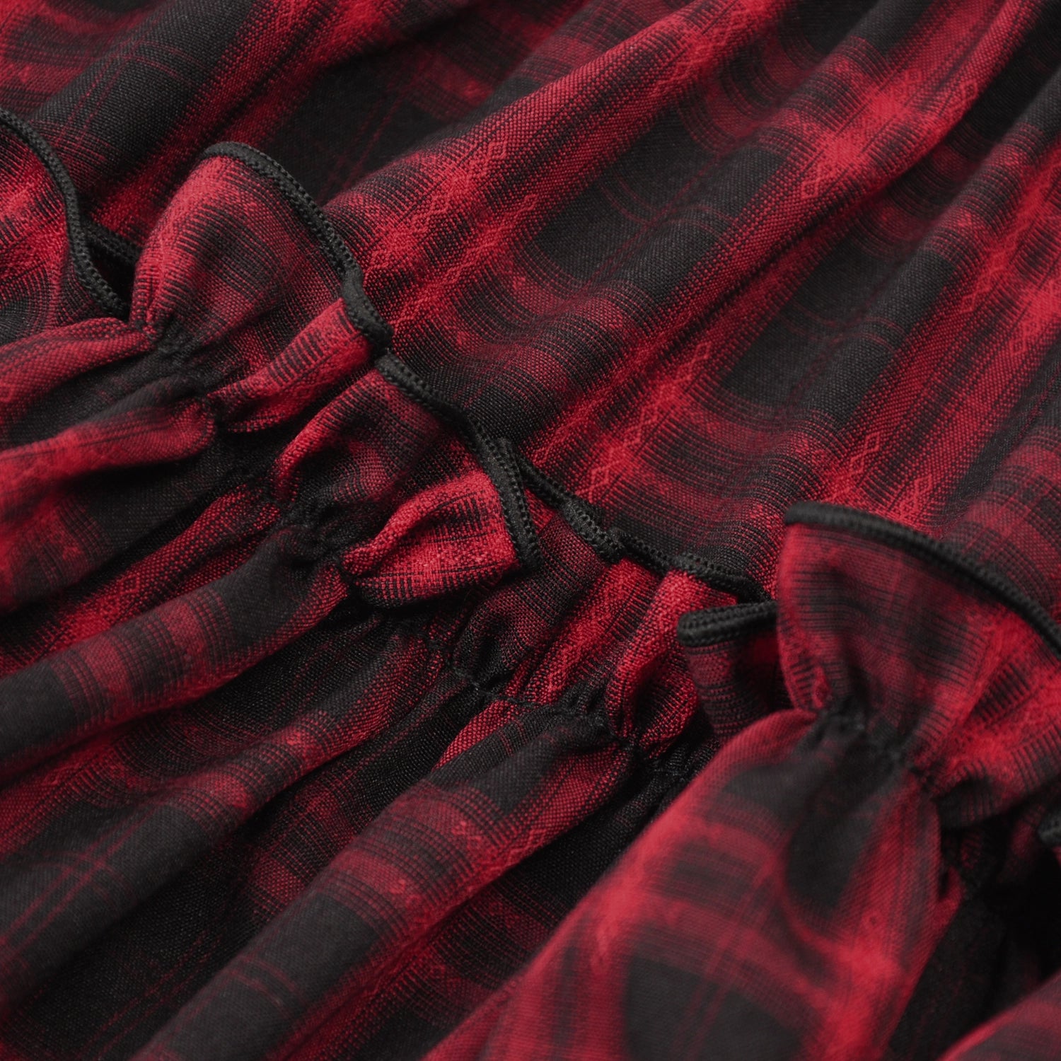 Vestido de Cuadros Tartán Rojo y Doble Corsé