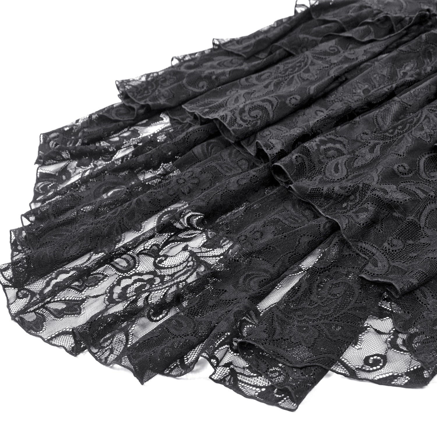 Vestido Gótico Asimétrico de Encaje con Espalda Corsé