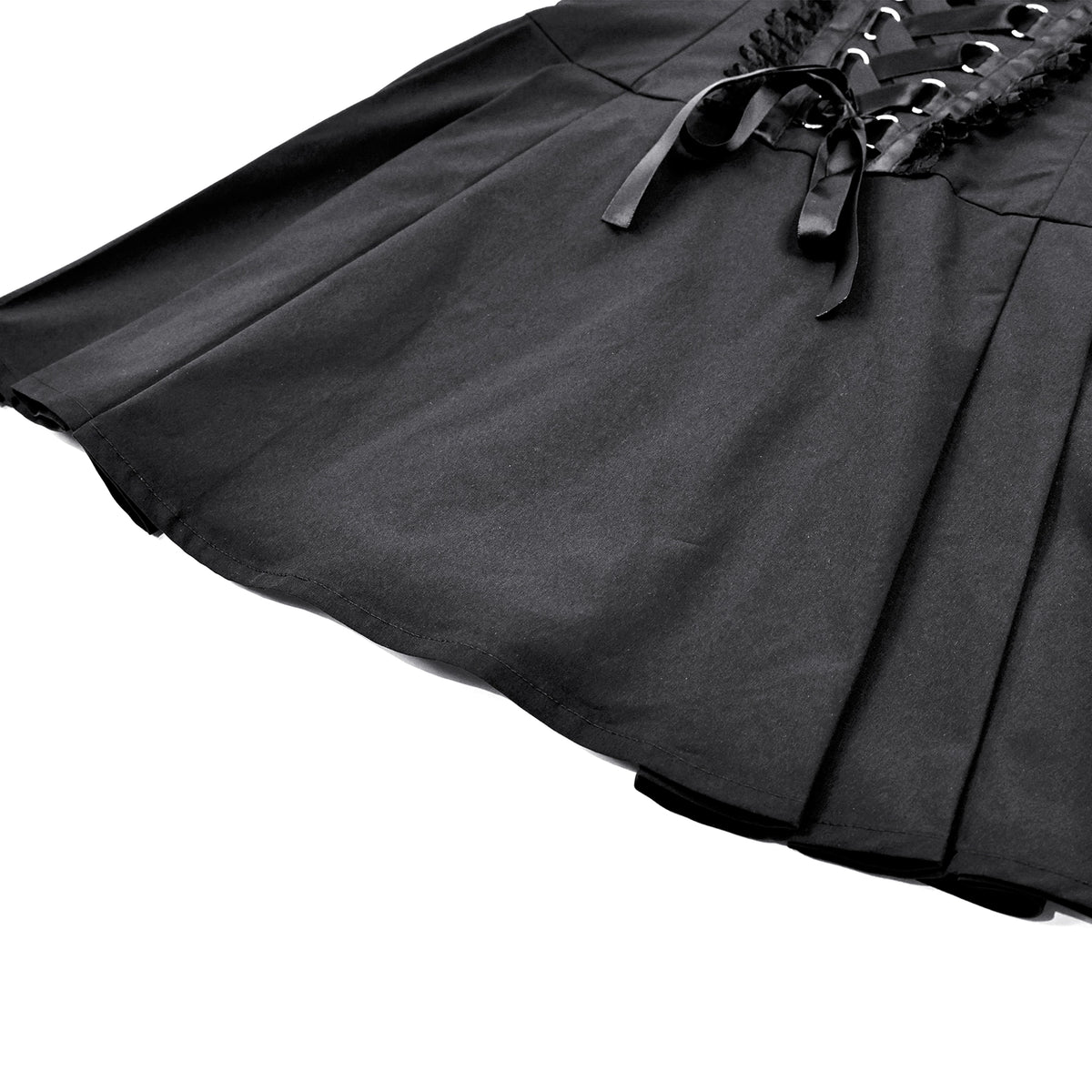 Vestido negro mini punk, detalle ojales metálicos