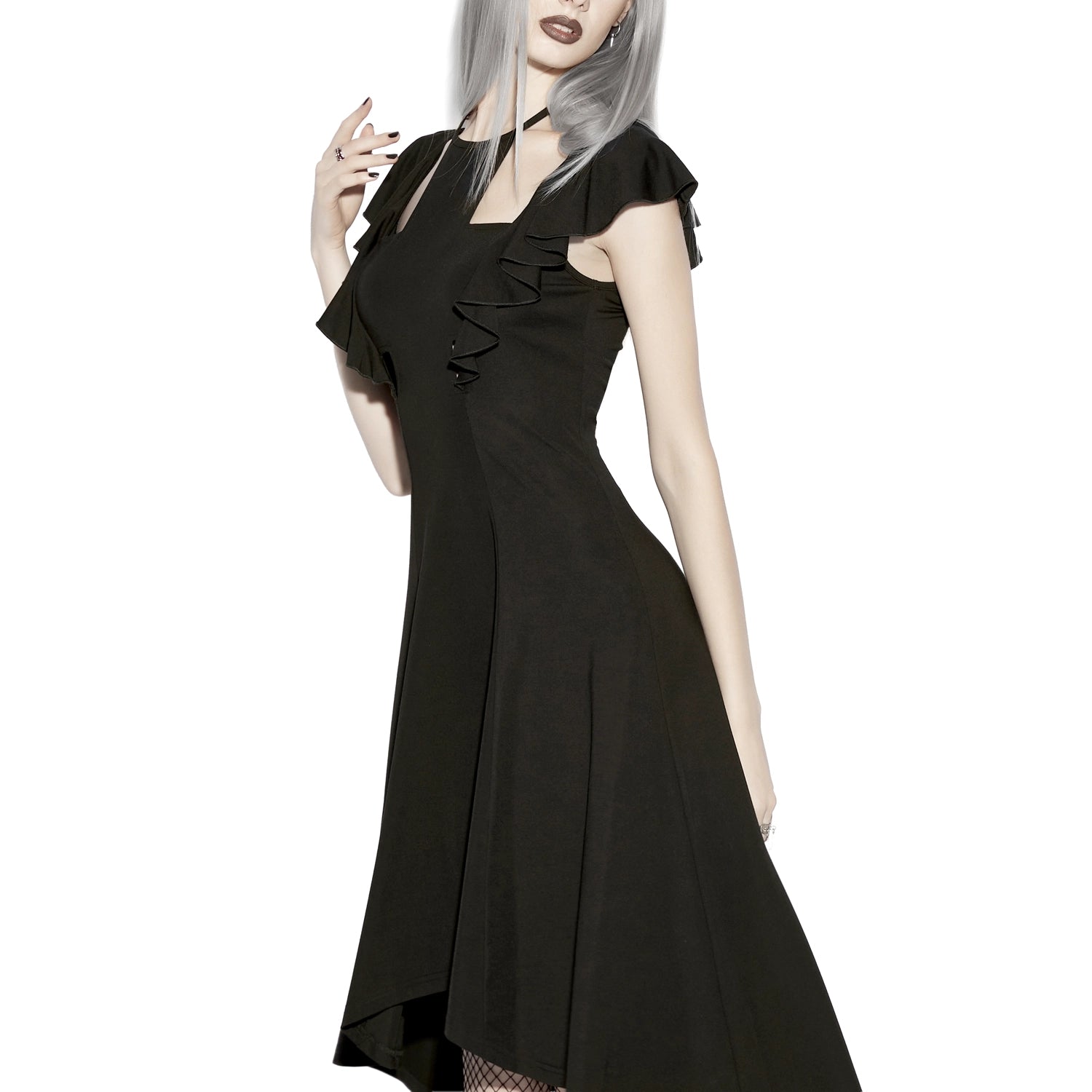 Vestido  Midi Asimétrico con Cut-outs