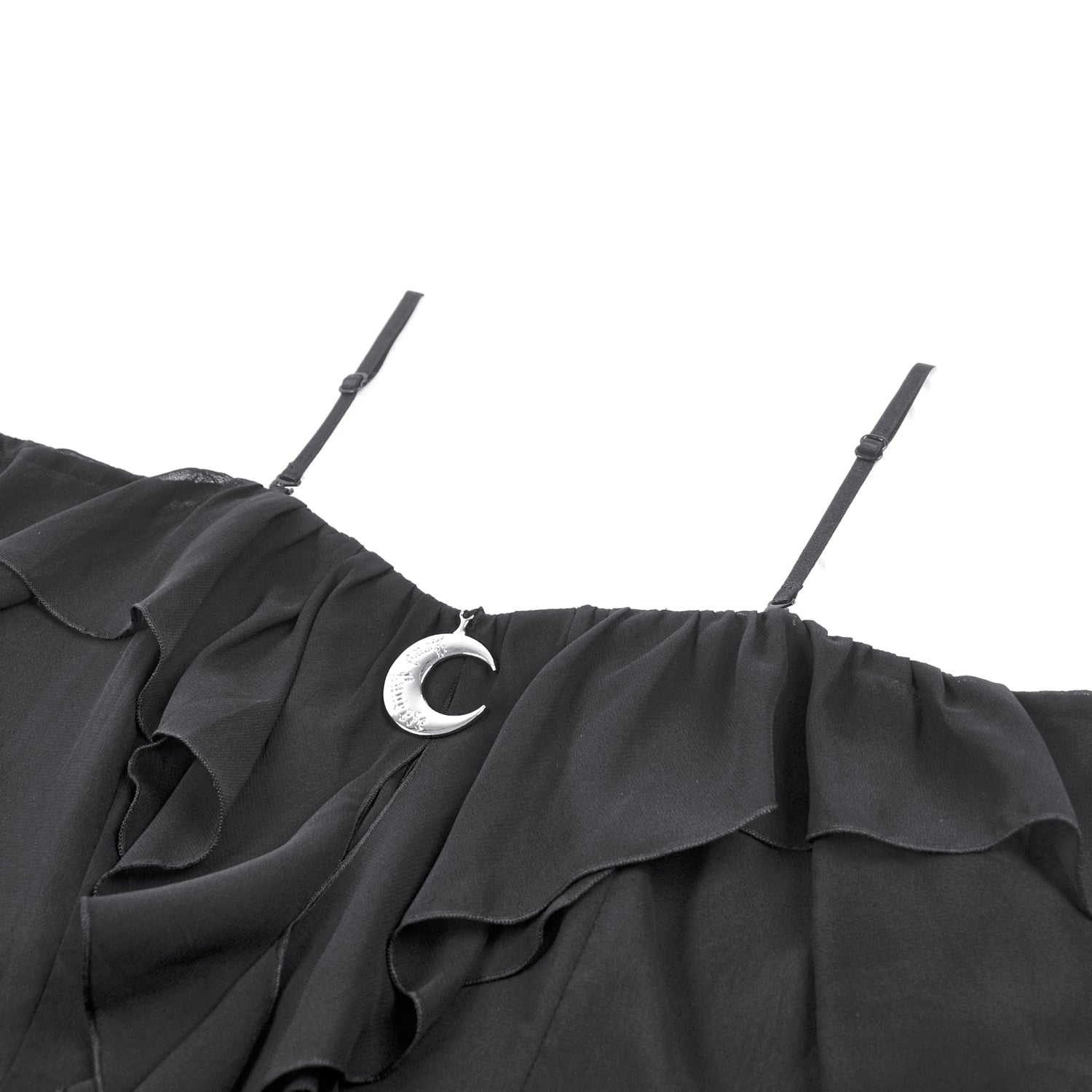 Vestido Corto con Luna Creciente y Mangas Gasa
