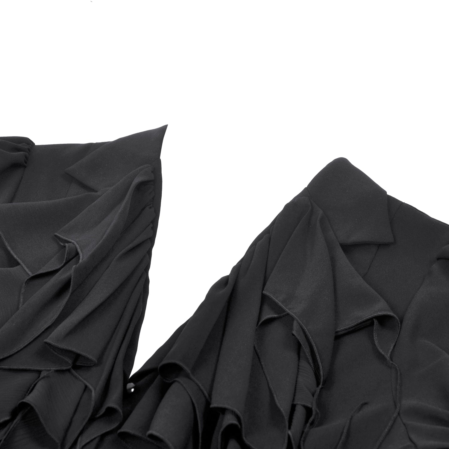 Blusa Gótica Negra Volantes | Mangas Abullonadas