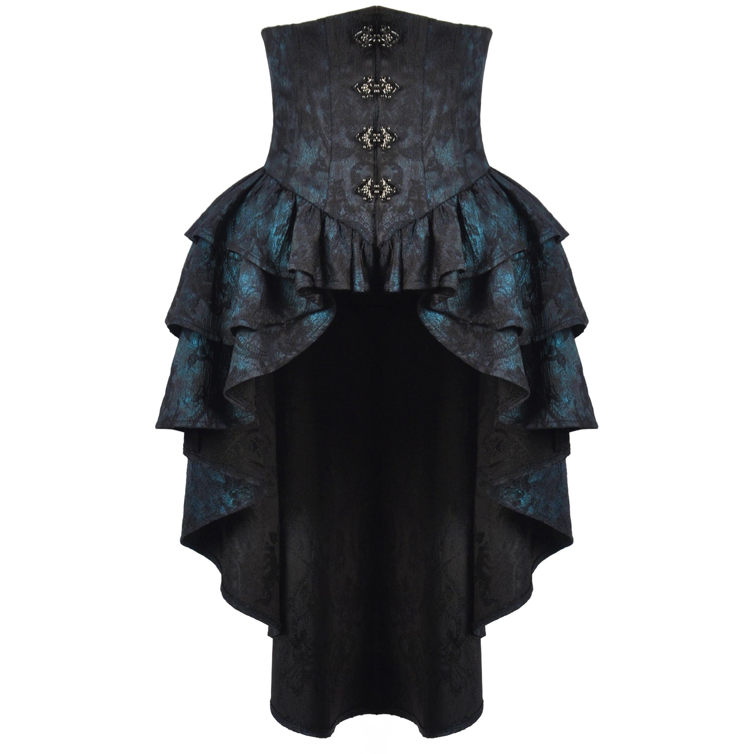 Sobrefalda Gótica com Cintura Corset e folhos