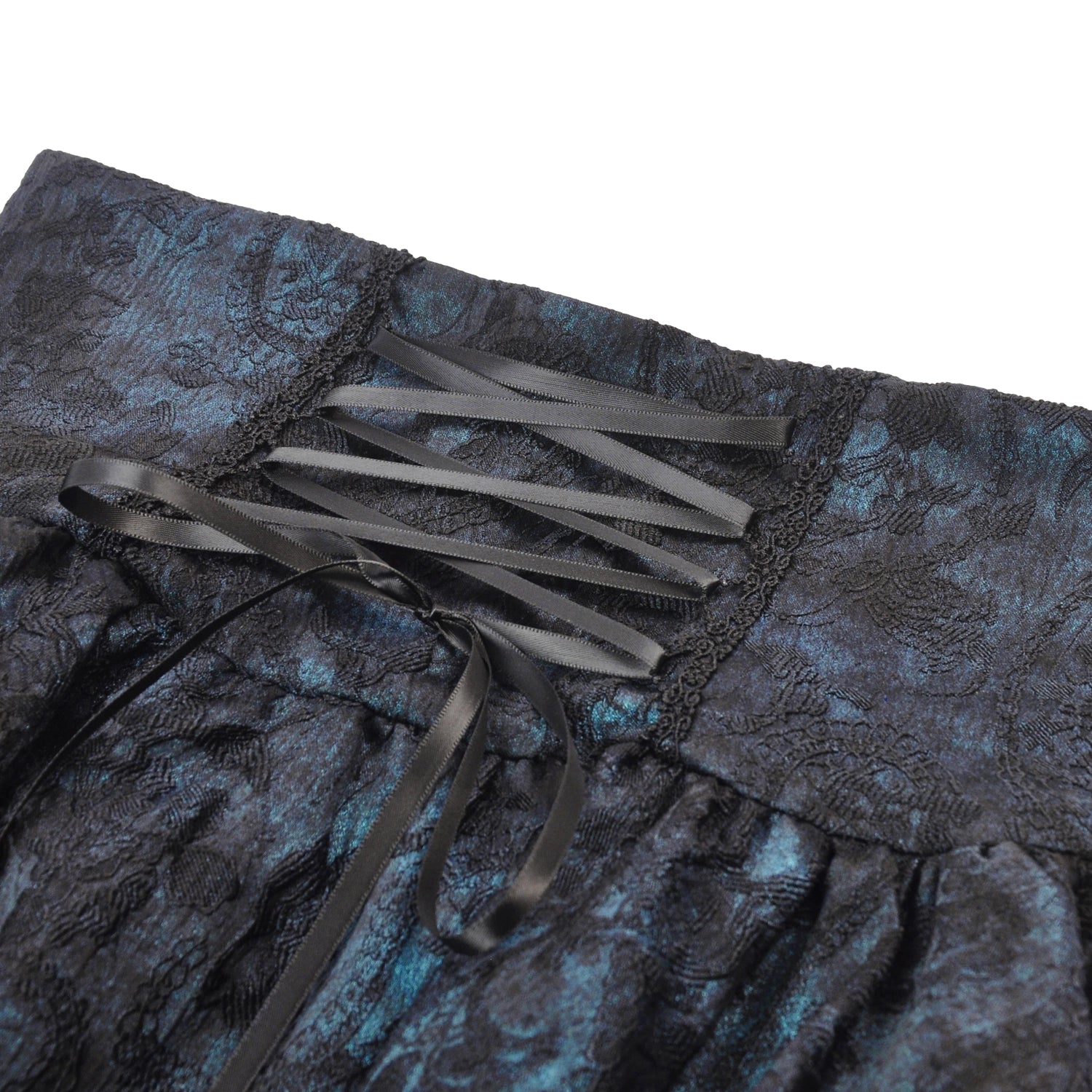 Sobrefalda Gótica com Cintura Corset e folhos