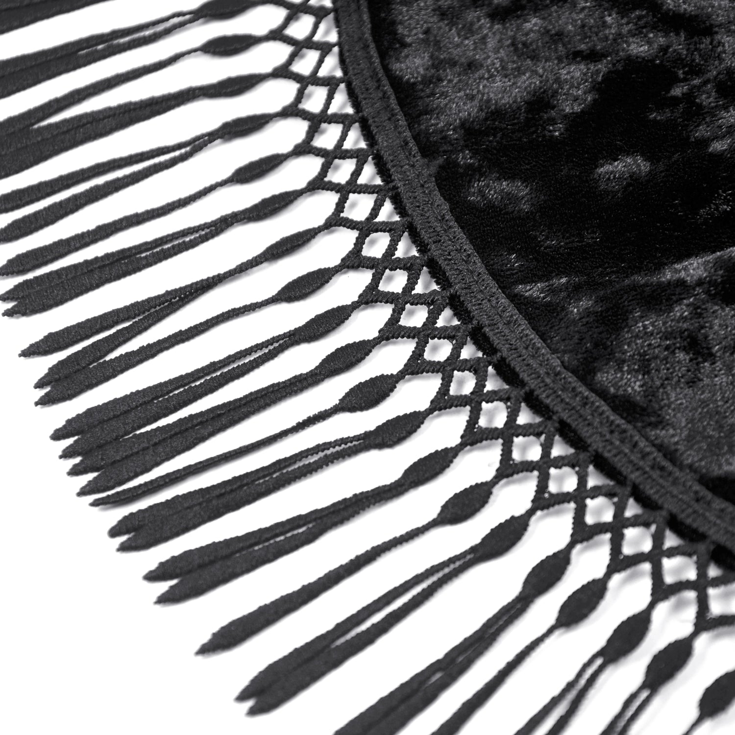 Saia Gótica Maxi Veludo Renda Preta