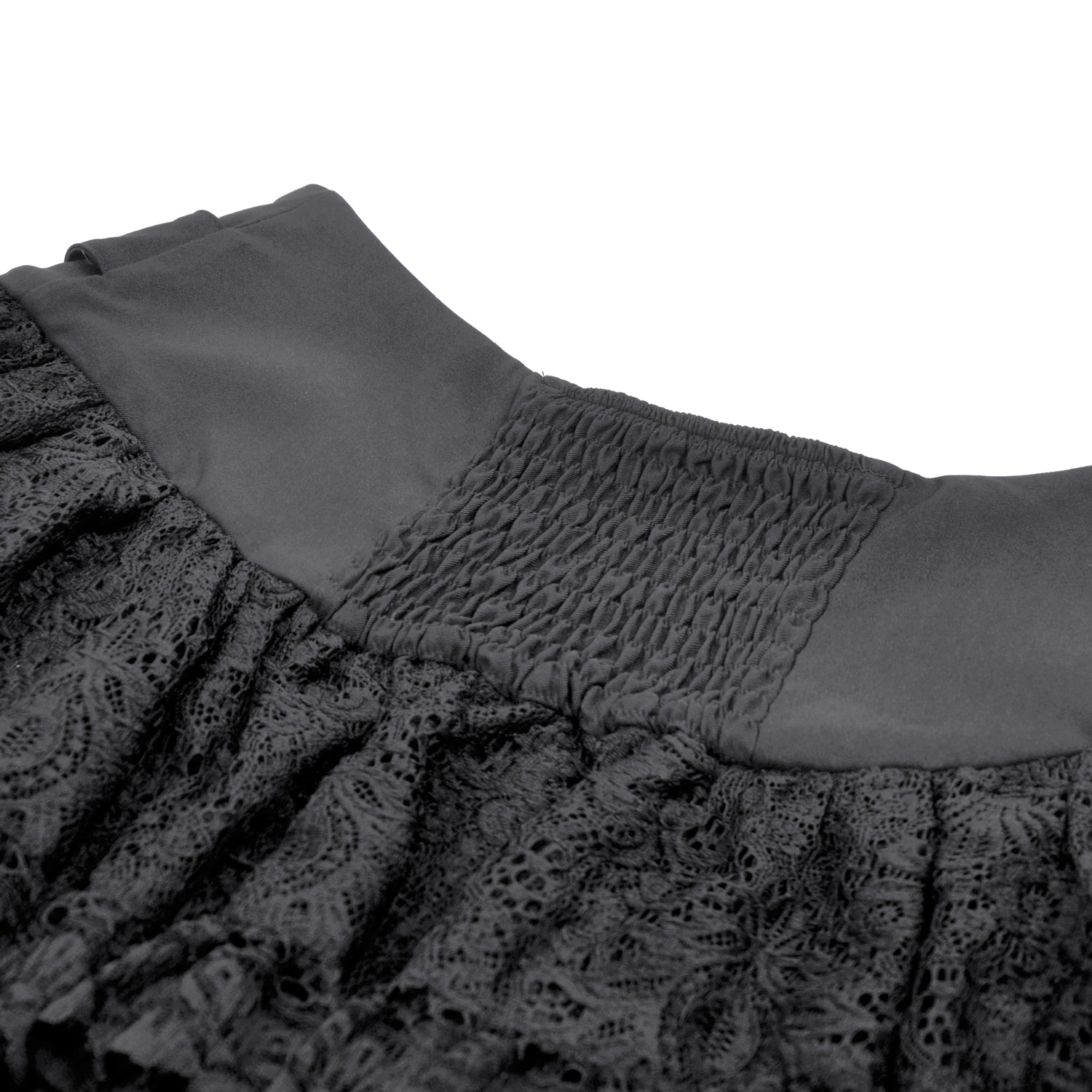 Minissaia Gótica Renda com Folhos e Fivela