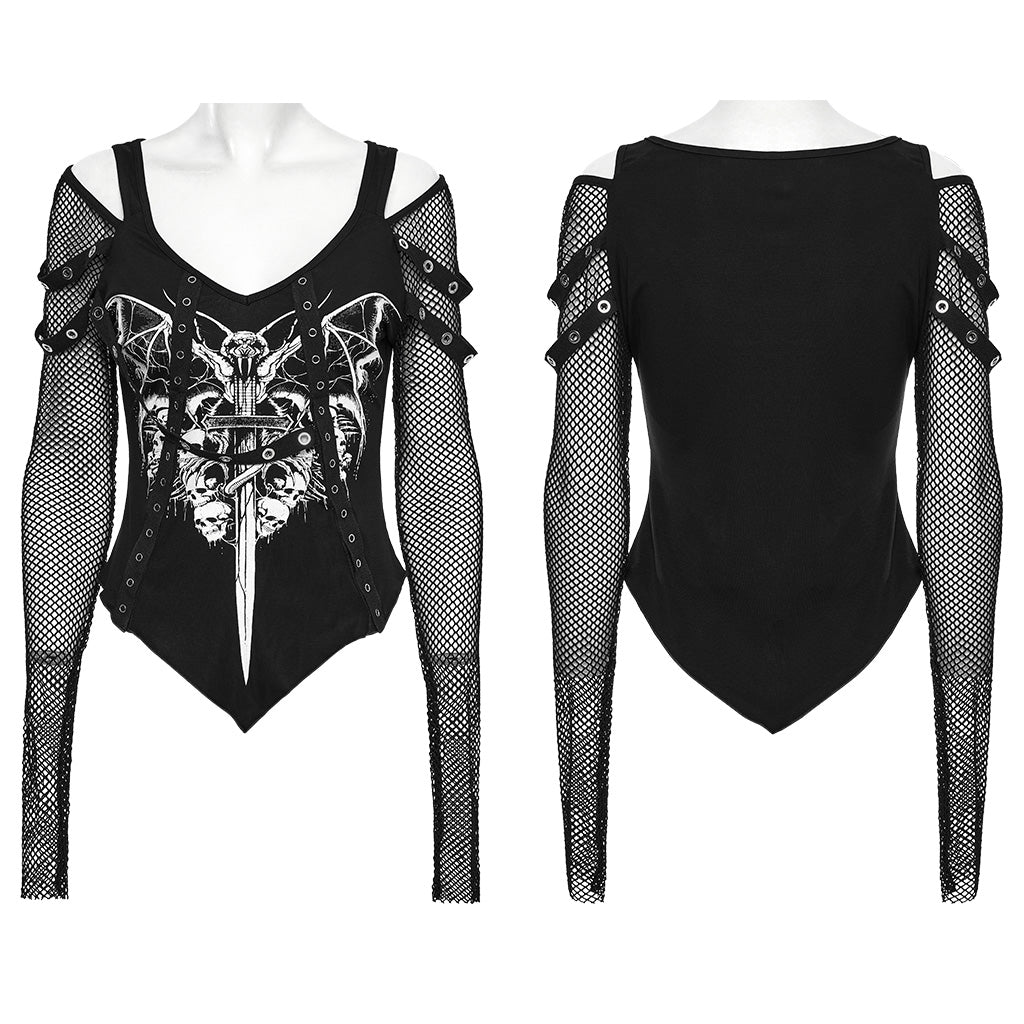 Camiseta WT-976 en maniquí, delantero estampado y espalda lisa