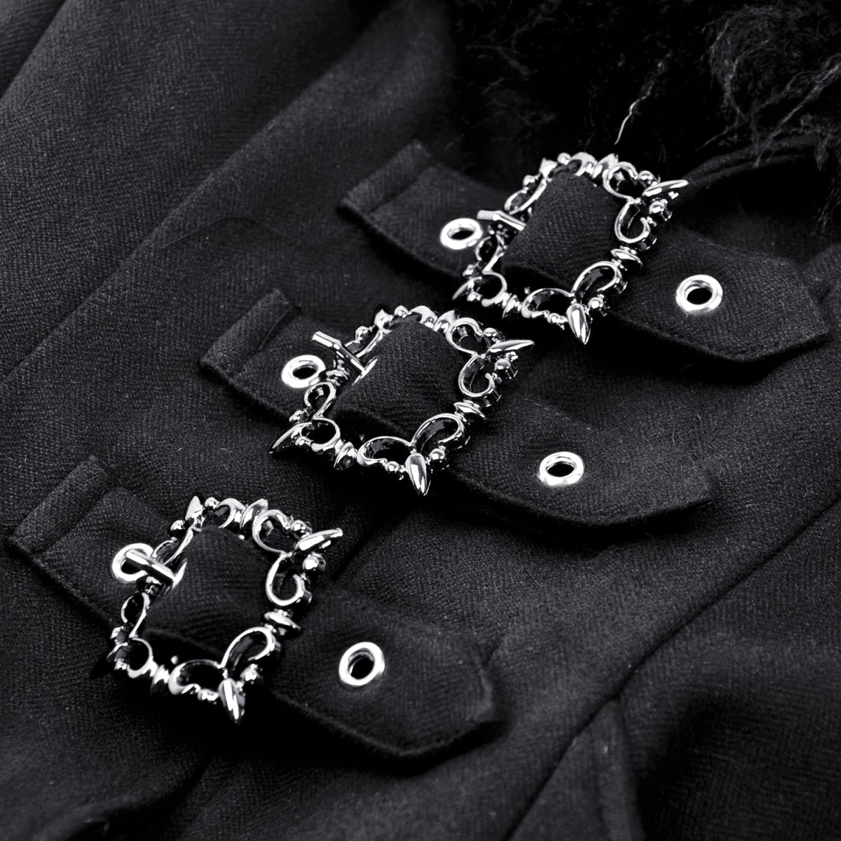 Abrigo Largo con Cuello de Pelo y Lazada Trasera - Crazyinlove