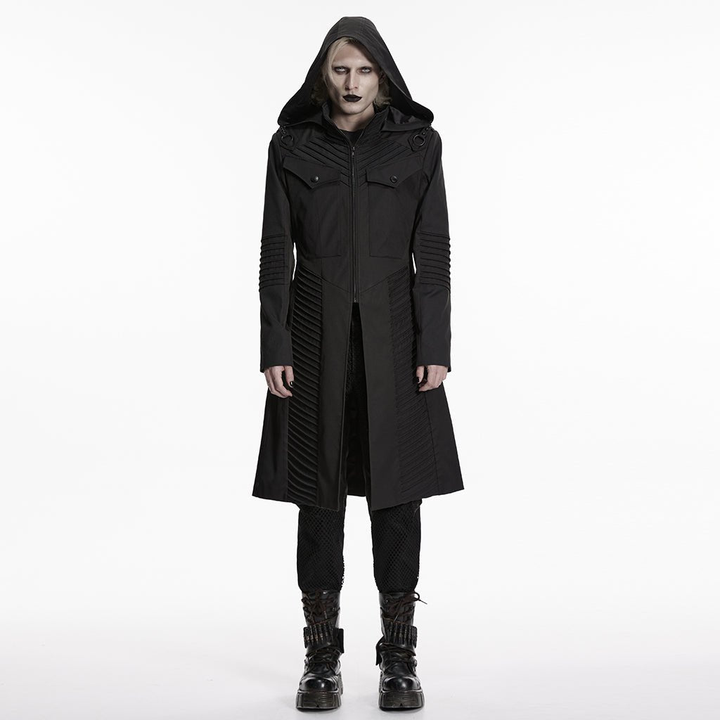 Abrigo Largo Hombre Techwear con Capucha Táctico - Crazyinlove