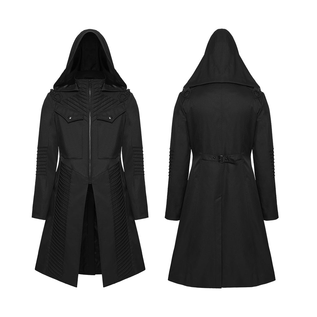 Abrigo Largo Hombre Techwear con Capucha Táctico - Crazyinlove