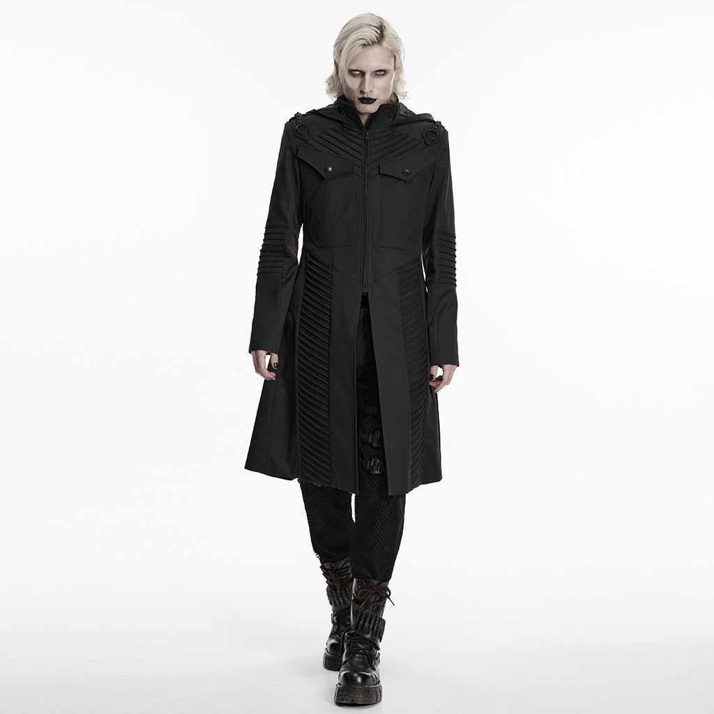 Abrigo Largo Hombre Techwear con Capucha Táctico - Crazyinlove