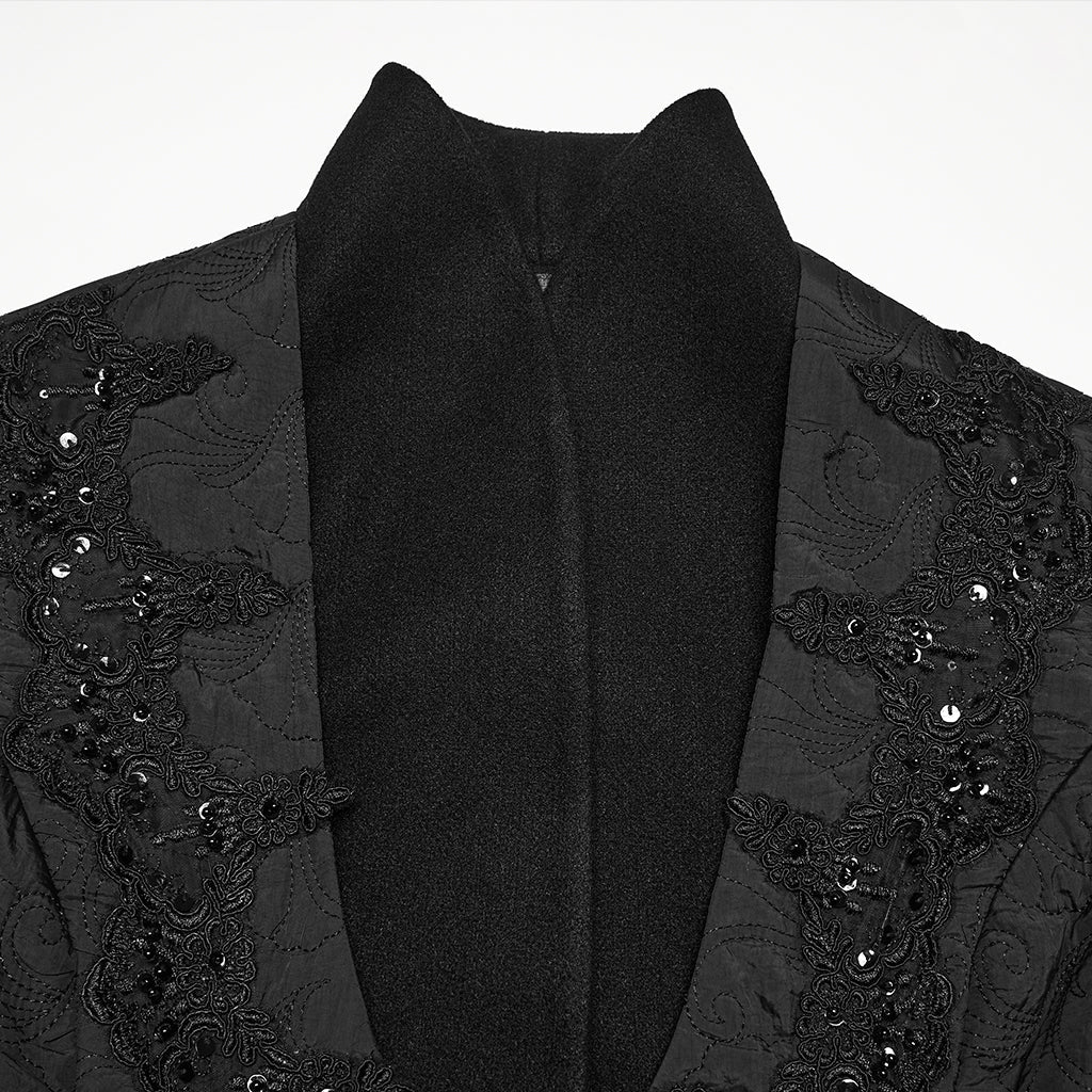 Abrigo Negro Gótico Noble con Correa Cruzada - Crazyinlove