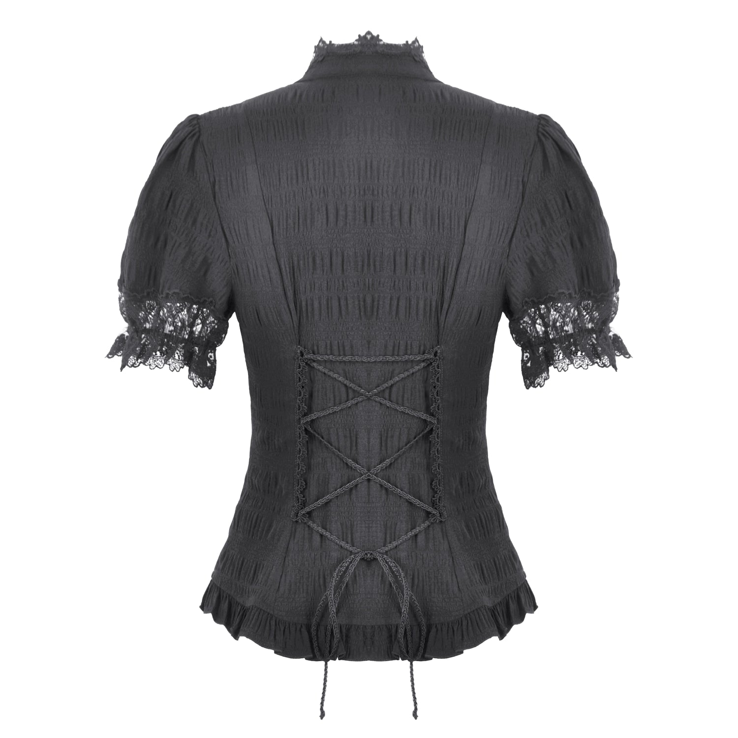 Blusa Gótica Victoriana de Encaje con Camafeo