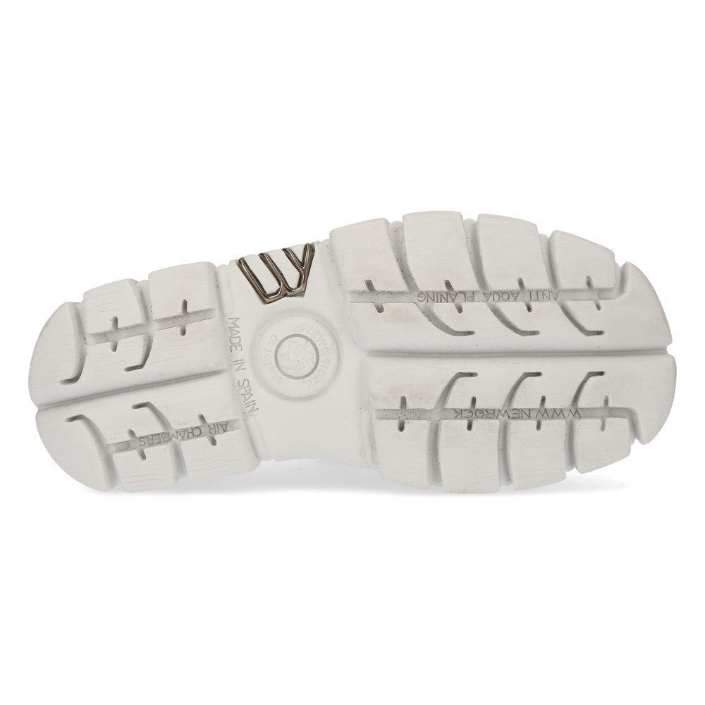 Bambas New Rock Blancas de Piel con Huesos y Plataforma - Crazyinlove