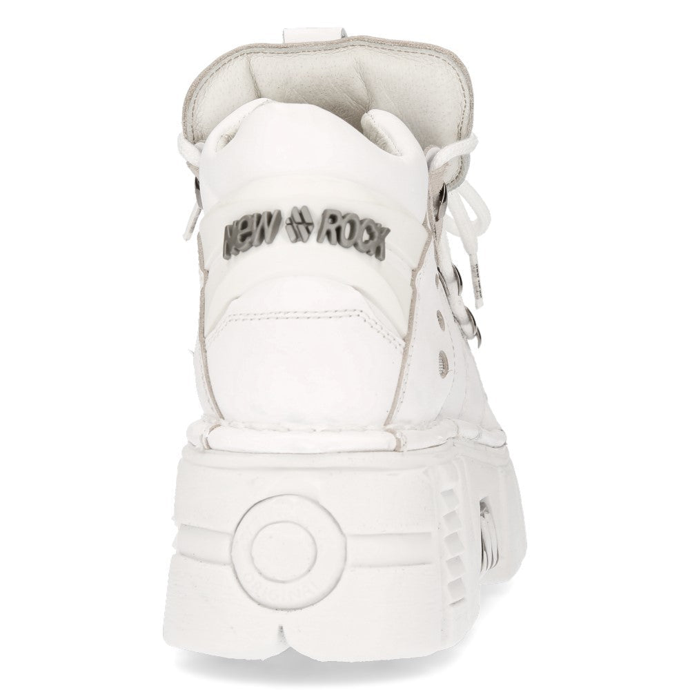 Bambas New Rock Blancas de Piel con Plataforma Rock - Crazyinlove