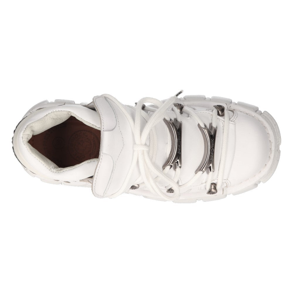 Bambas New Rock Blancas de Piel con Plataforma Rock - Crazyinlove