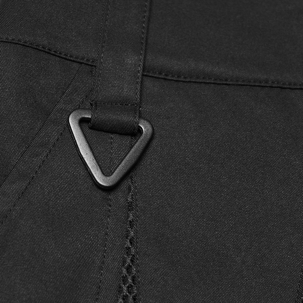 Bermudas Cargo Hombre Negras Techwear con Bolsillos - Crazyinlove