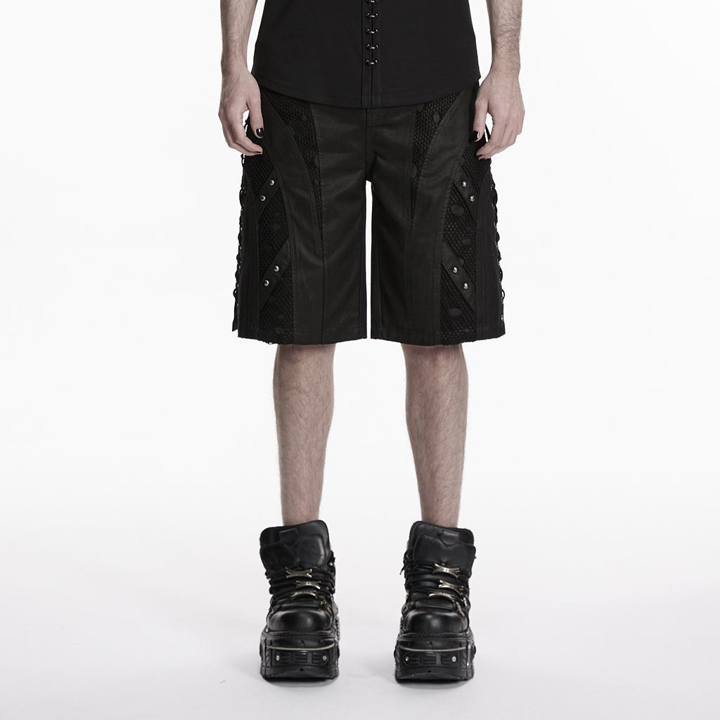 Bermudas Negras con Rejilla y Tachuelas - Crazyinlove
