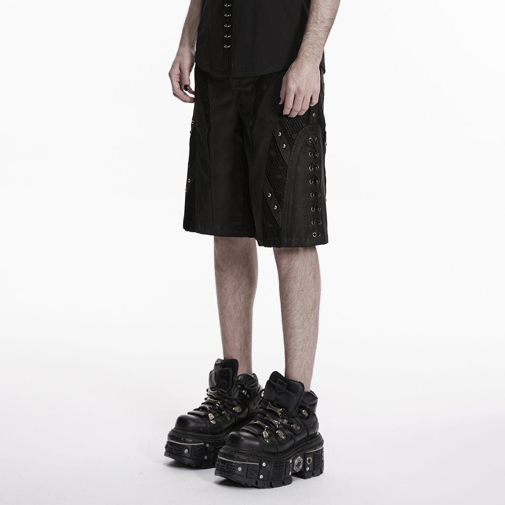 Bermudas Negras con Rejilla y Tachuelas - Crazyinlove