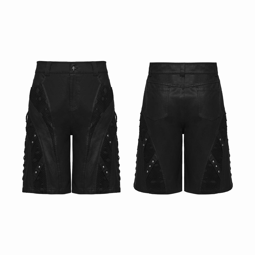 Bermudas Negras con Rejilla y Tachuelas - Crazyinlove