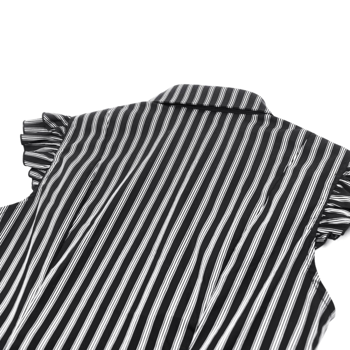 Blusa a Rayas con Broche Camafeo y Volantes - Crazyinlove