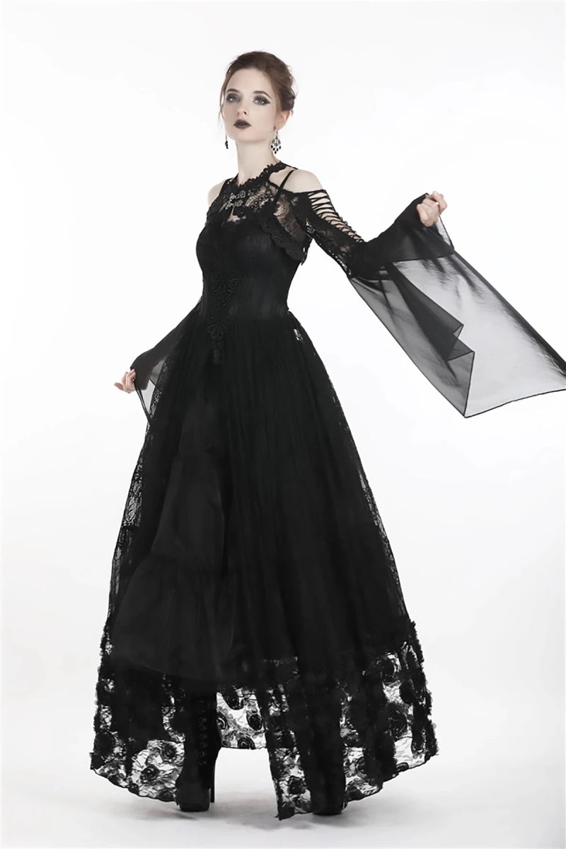 Bolero de Encaje con Mangas Murciélago y Tiras - Crazyinlove