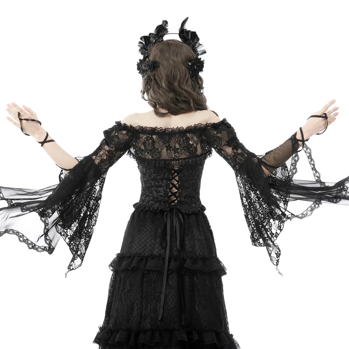 Bolero de Encaje Floral con Mangas Acampanadas - Crazyinlove