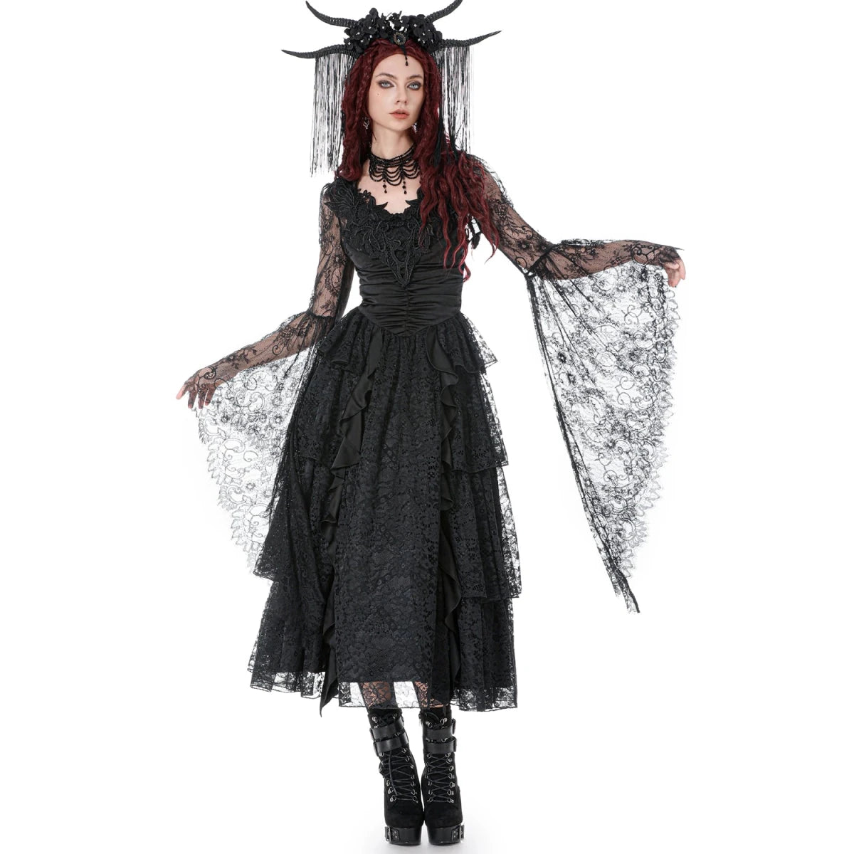 Bolero de Encaje Negro con Mangas Acampanadas - Crazyinlove