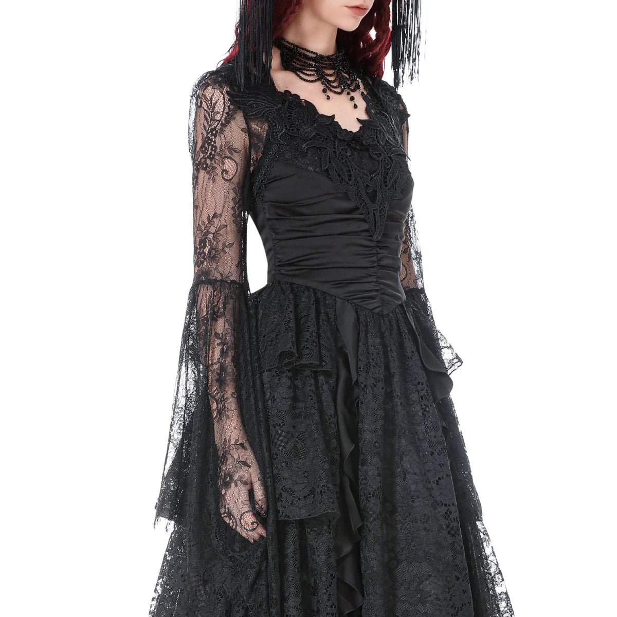 Bolero de Encaje Negro con Mangas Acampanadas - Crazyinlove