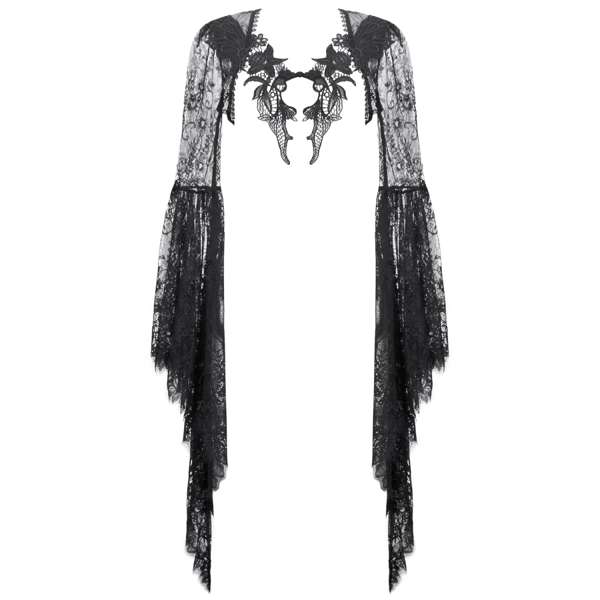 Bolero de Encaje Negro con Mangas Acampanadas - Crazyinlove