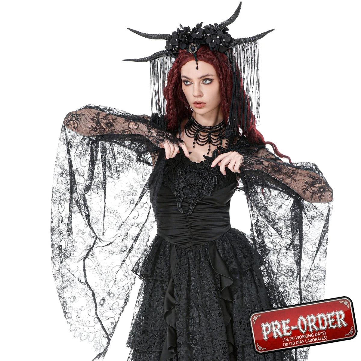 Bolero de Encaje Negro con Mangas Acampanadas - Crazyinlove