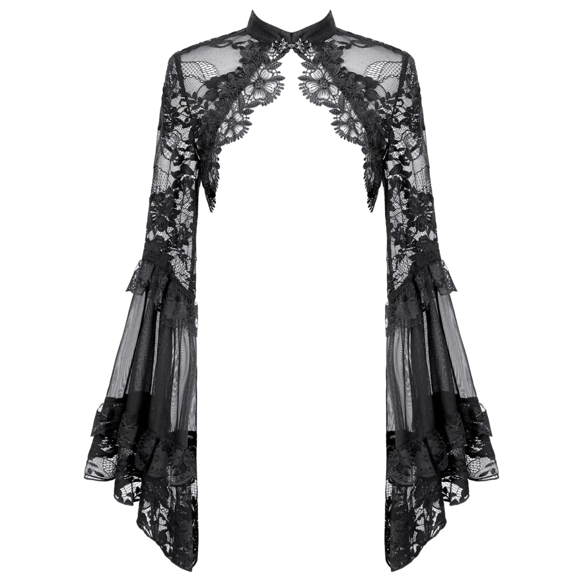 Bolero de Encaje Negro Victoriano con Mangas Acampanadas - Crazyinlove