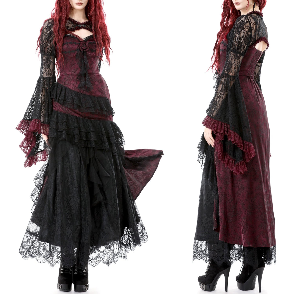 Bolero Encaje Negro Manga Larga Campana | Gótico Dark - Crazyinlove