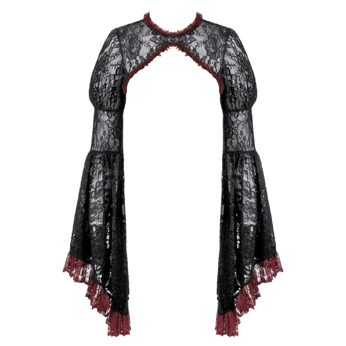 Bolero Encaje Negro Manga Larga Campana | Gótico Dark - Crazyinlove