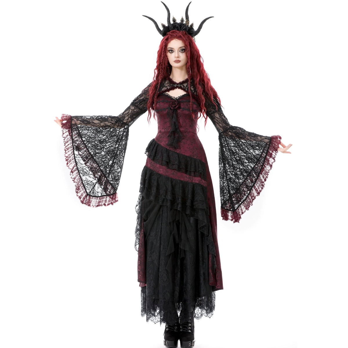 Bolero Encaje Negro Manga Larga Campana | Gótico Dark - Crazyinlove