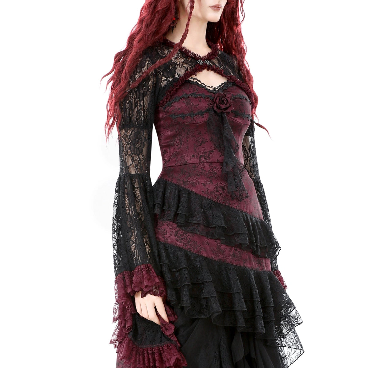 Bolero Encaje Negro Manga Larga Campana | Gótico Dark - Crazyinlove