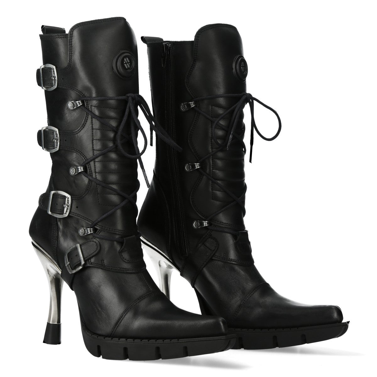 Bota Tacón Plataforma Punk Hebillas - Crazyinlove