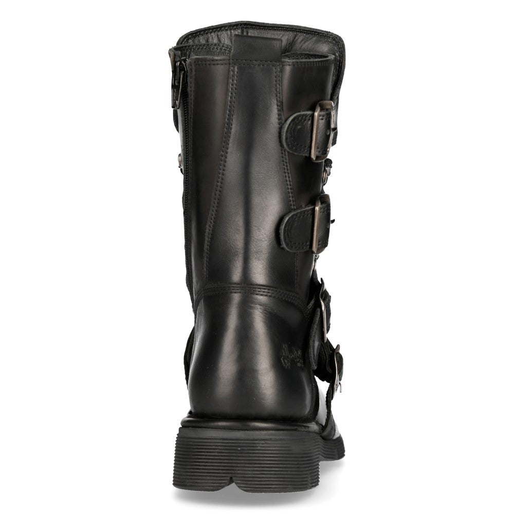 Vista trasera de la bota New Rock M-1473-S1 con las hebillas en el lateral