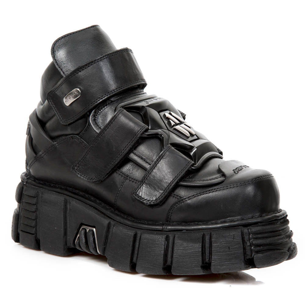New Rock Punk Ankle Boot with Velcro Closure
