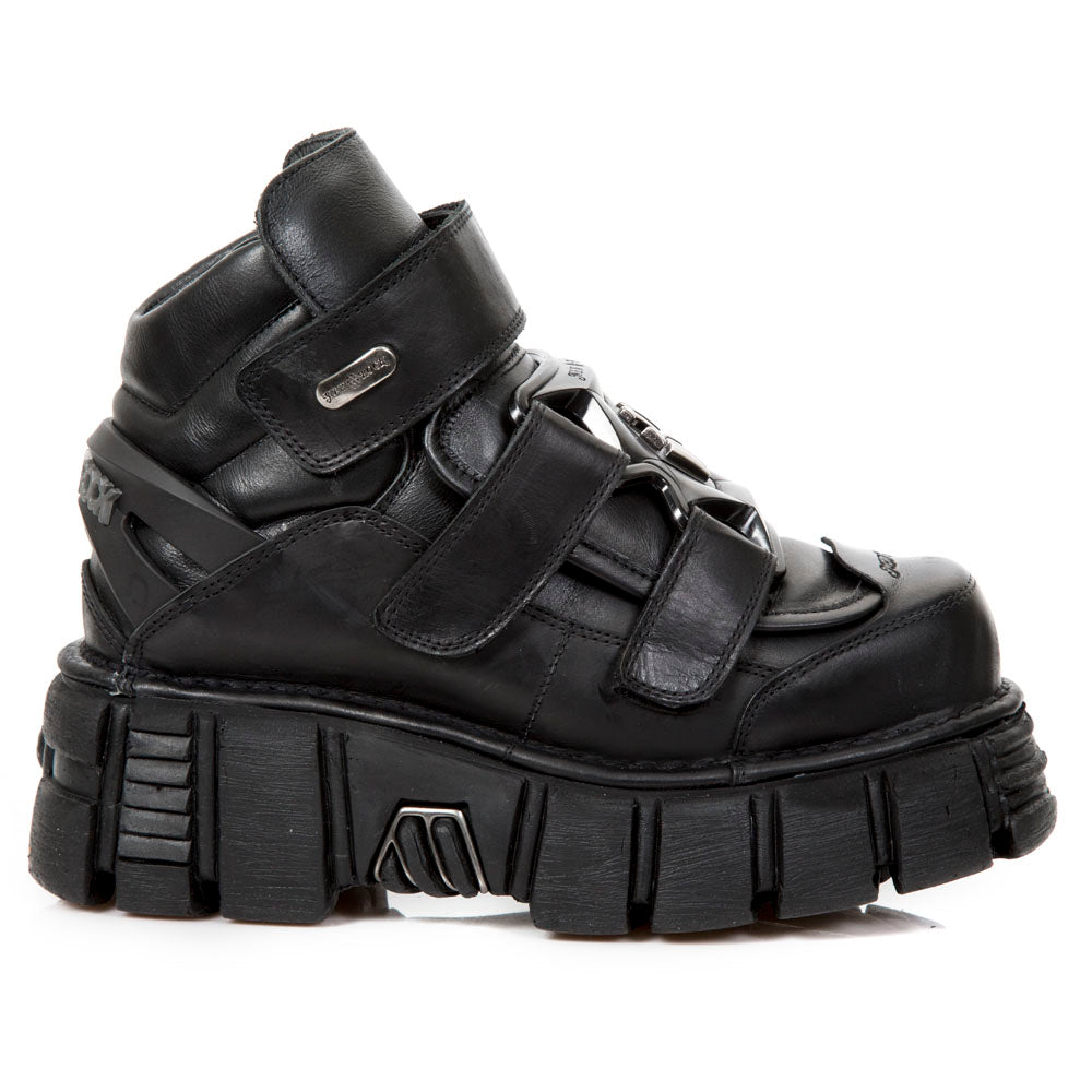 New Rock Punk Ankle Boot with Velcro Closure